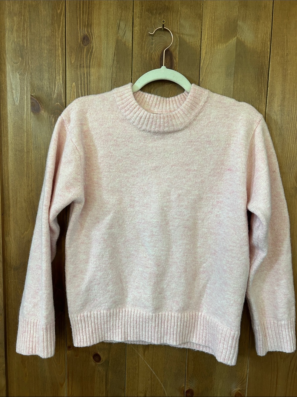 Soft Knit Crewneck Sweater - Light Pink